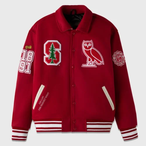 Stanford Cardinal Campus Red Wool Varsity Jacket