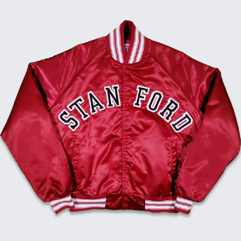 Stanford Cardinal Vintage Red Full Satin Varsity Jacket