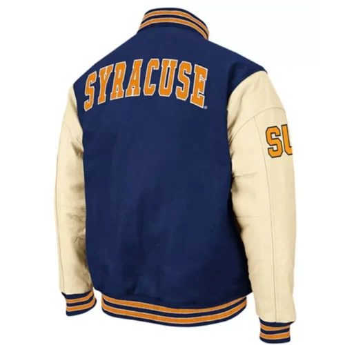 Alternative view of Syracuse Orange Letterman Wool & Leather Varsity Jacket