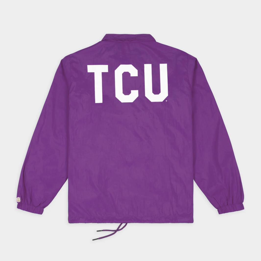 TCU Horned Frogs Vintage Logo Coaches Satin Jacket - Image 2