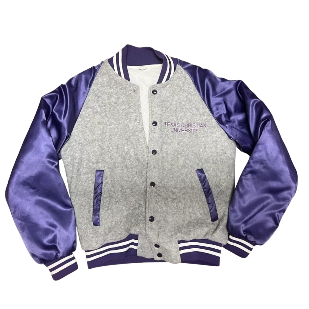 TCU Horned Frogs Vintage Satin Varsity Jacket