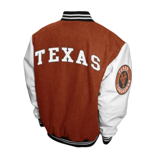Alternative view of Texas Longhorns  Graduate Wool & Leather Varsity Jacket