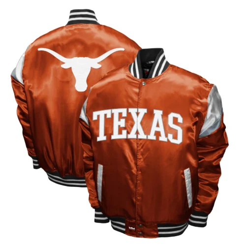 Texas Longhorns Power Satin Varsity Jacket - Image 3
