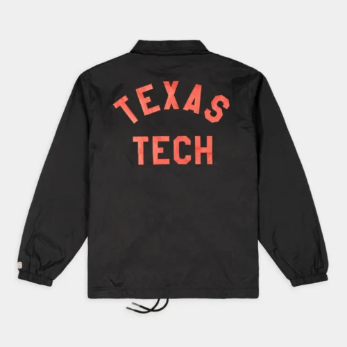 Alternative view of Texas Tech Red Raiders Double "T" Logo Coaches Satin Jacket