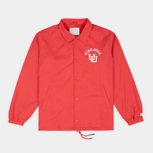 Utah Utes State Interlocked "UU" Vintage Coaches Satin Jacket