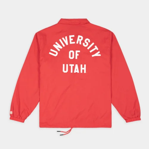 Alternative view of Utah Utes State Interlocked "UU" Vintage Coaches Satin Jacket