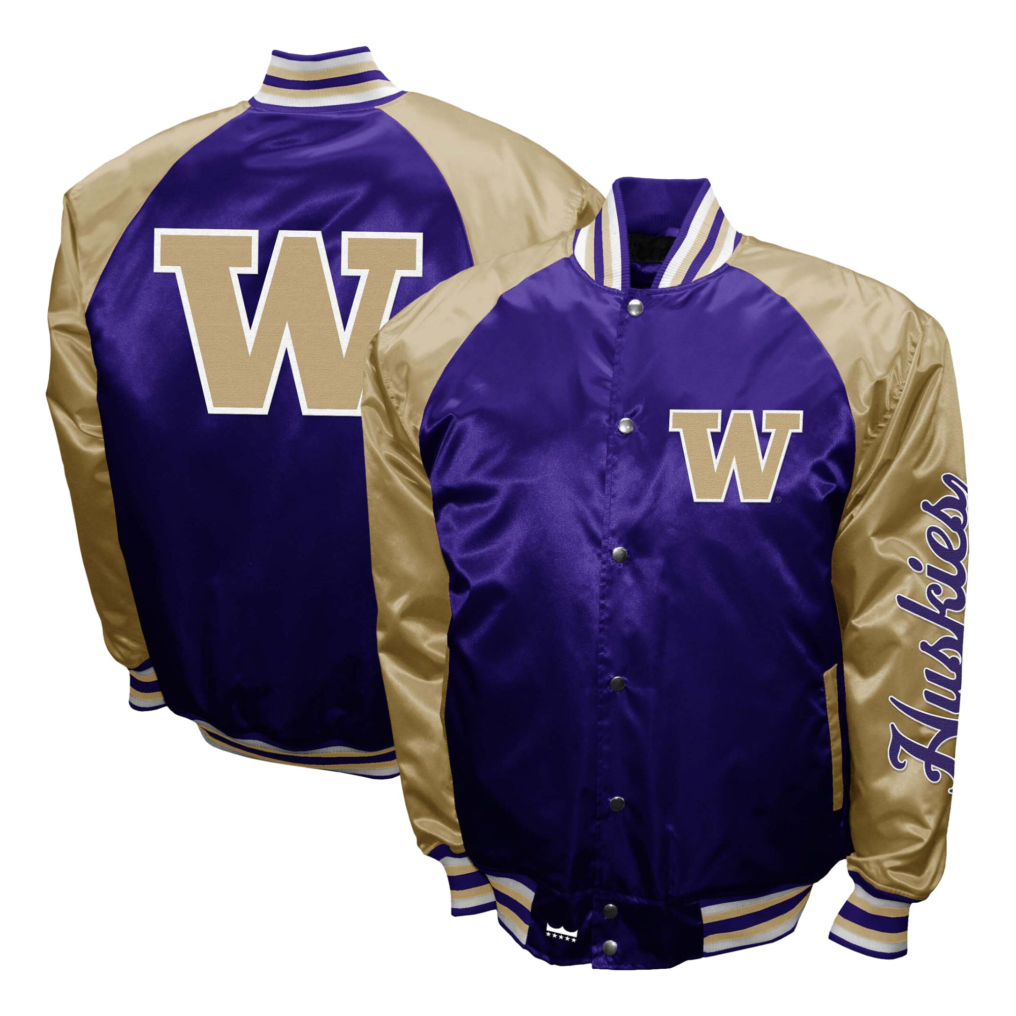 Washington Huskies The Game Satin Varsity Jacket - Image 3