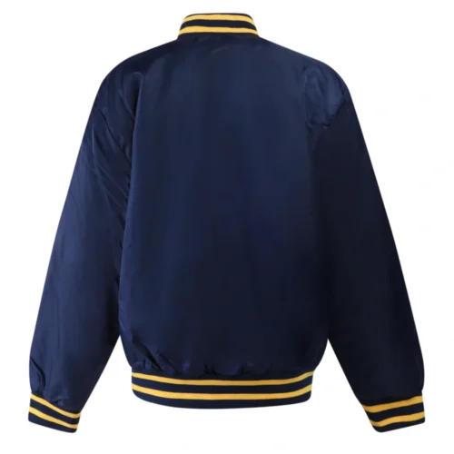 Men's West Virginia Mountaineers A-Game Satin Varsity Jacket - Image 5