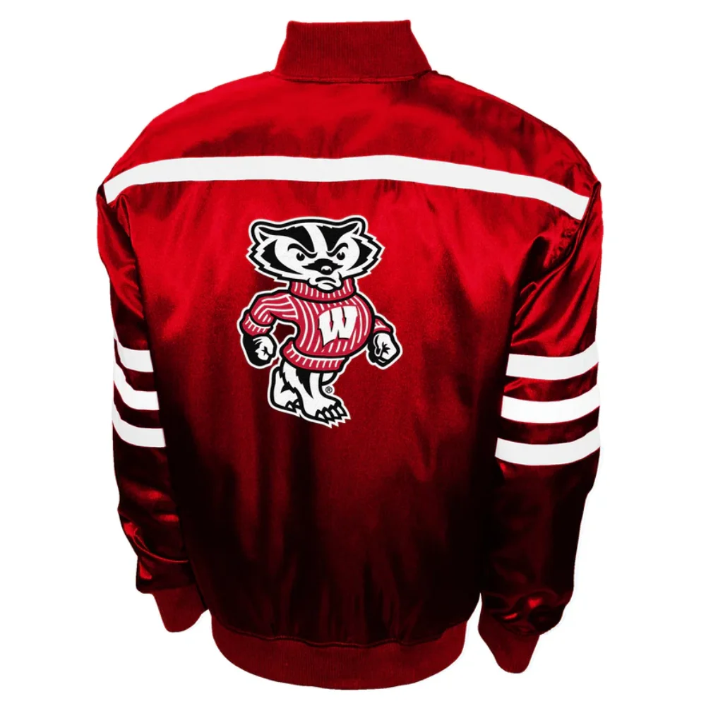 Wisconsin Badgers 2nd Era Satin Varsity Jacket - Image 2