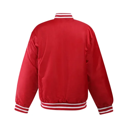 Women Arkansas Razorbacks A-Game Satin Varsity Jacket - Image 6