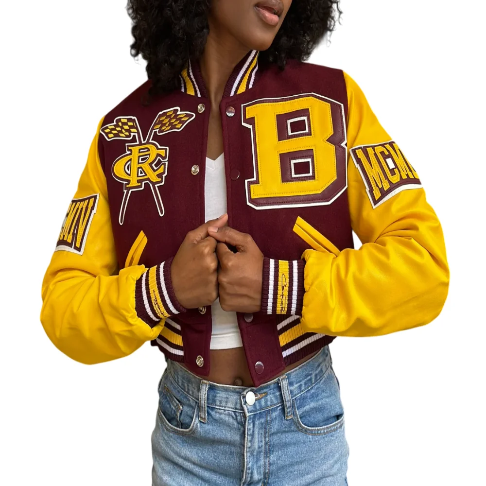 Women's Bethune–Cookman Wildcats Campus Remix Wool & Leather Varsity Jacket - Image 3