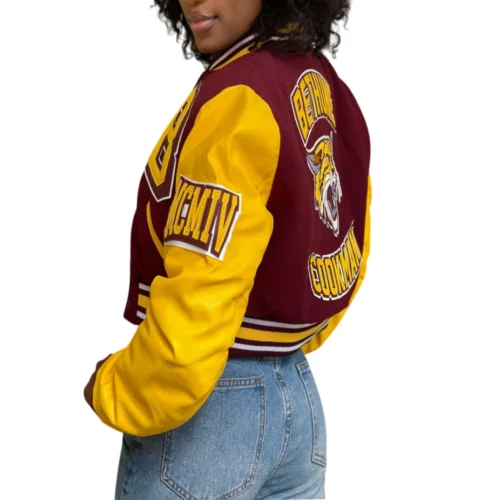 Alternative view of Women's Bethune–Cookman Wildcats Campus Remix Wool & Leather Varsity Jacket