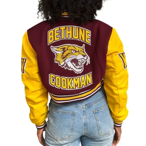 Women's Bethune–Cookman Wildcats Campus Remix Wool & Leather Varsity Jacket - Image 4