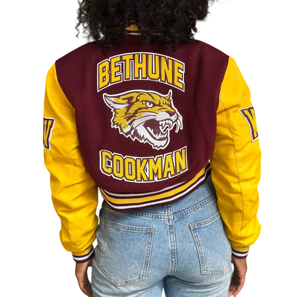 Women's Bethune–Cookman Wildcats Campus Remix Wool & Leather Varsity Jacket - Image 4