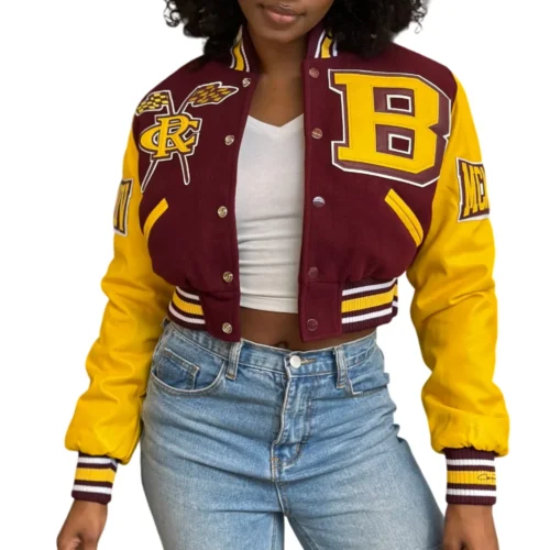 Women's Bethune–Cookman Wildcats Campus Remix Wool & Leather Varsity Jacket