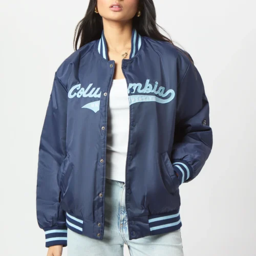 Women's Columbia Lions A-Game Satin Varsity Jacket