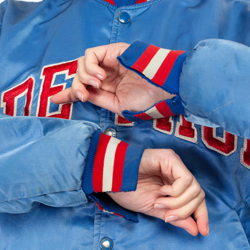 Women's Depaul Blue Demons 80s Vintage Satin Varsity Jacket - Image 5