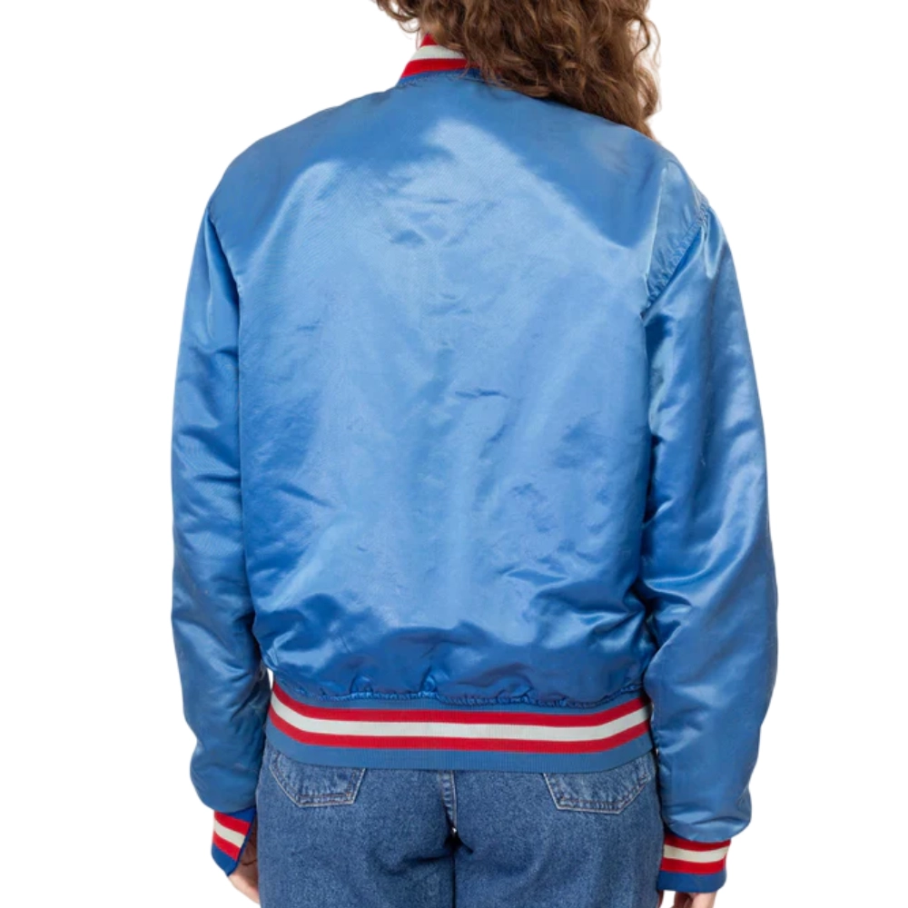 Women's Depaul Blue Demons 80s Vintage Satin Varsity Jacket - Image 2