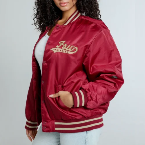 Alternative view of Women's Florida State Seminoles A-Game Satin Varsity Jacket
