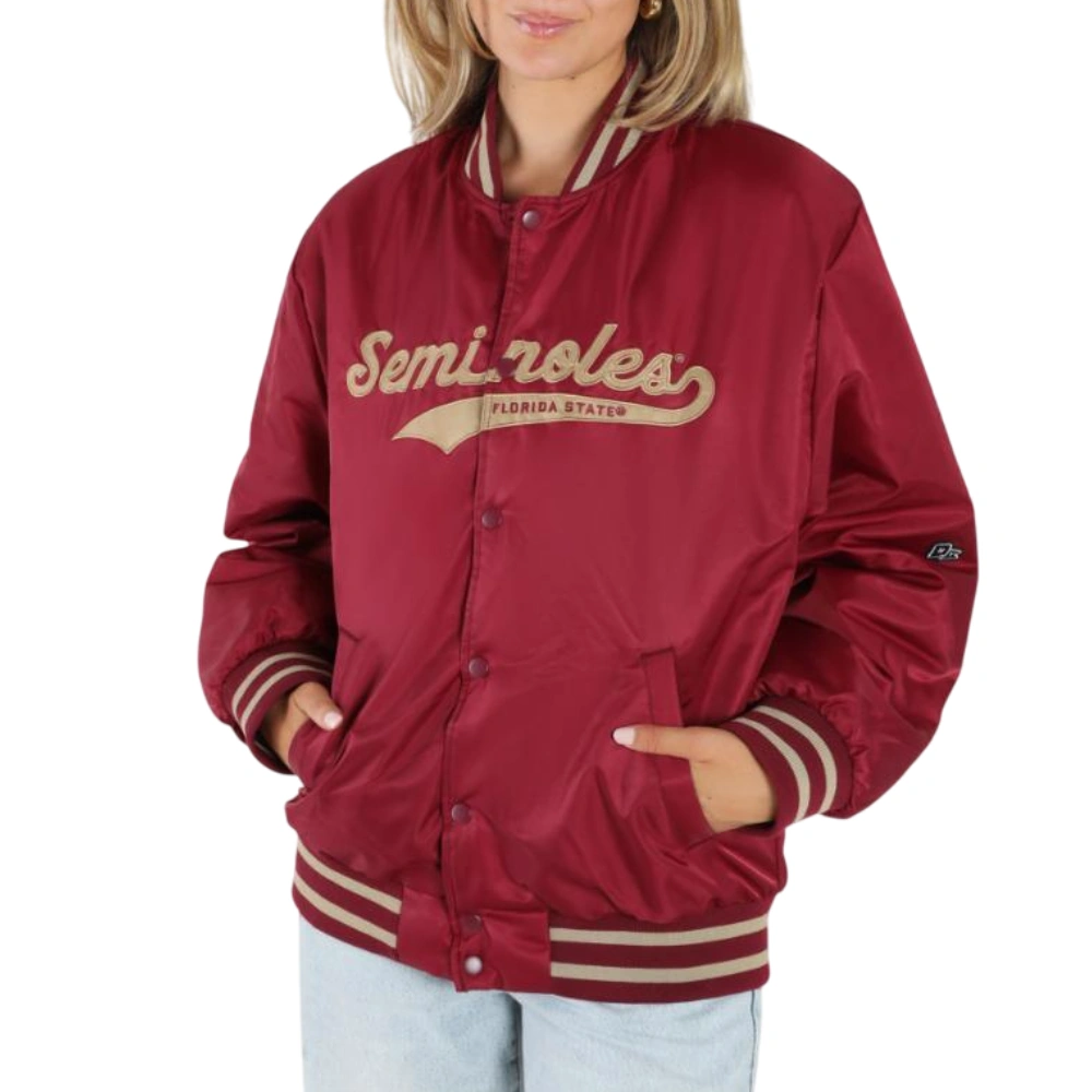 Women's Florida State Seminoles A-Game Satin Varsity Maroon Jacket