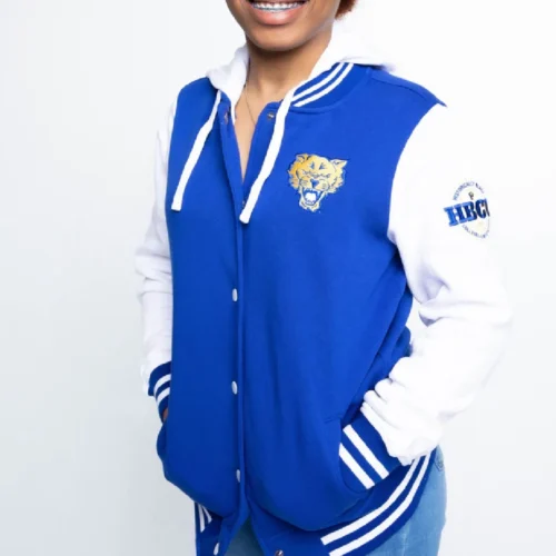 Women's Fort Valley State Wildcats Vintage Wool & Leather Varsity Jacket
