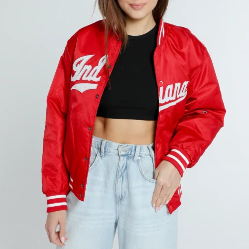 Women's Indiana Hoosiers A-Game Satin Varsity Jacket