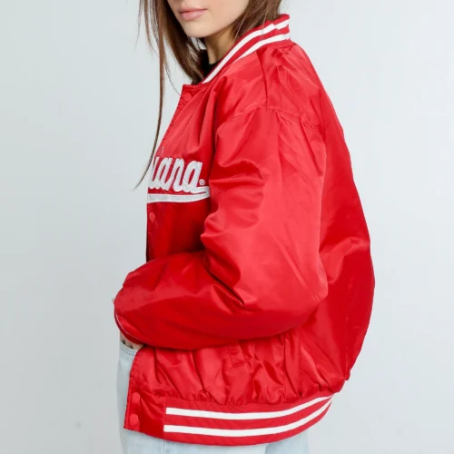 Alternative view of Women's Indiana Hoosiers A-Game Satin Varsity Jacket