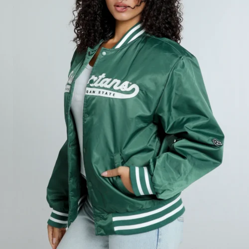 Alternative view of Women's Michigan Wolverines A-Game Satin Varsity Jacket