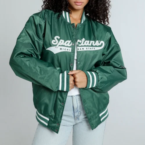 Women's Michigan Wolverines A-Game Satin Varsity Jacket