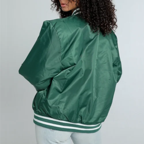Women's Michigan Wolverines A-Game Satin Varsity Jacket - Image 3