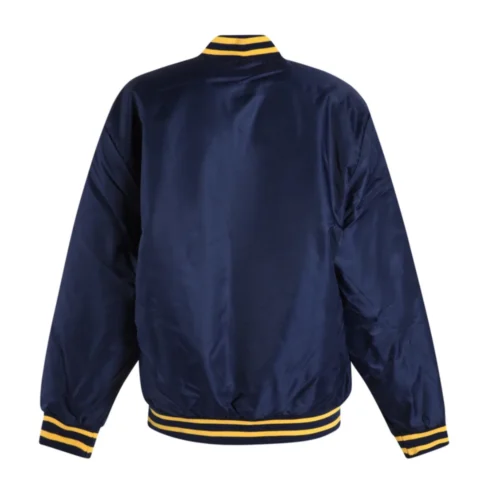 Women's Michigan Wolverines A-Game Satin Varsity Navy Jacket - Image 5