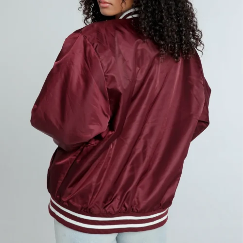 Women's Mississippi State Bulldogs A-Game Satin Varsity Jacket - Image 4