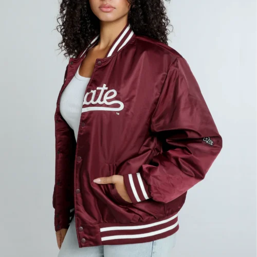 Alternative view of Women's Mississippi State Bulldogs A-Game Satin Varsity Jacket