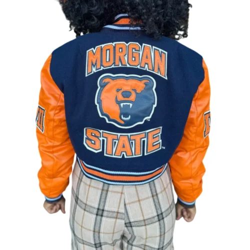 Alternative view of Women's Morgan State Bears Campus Remix Wool & Leather Varsity Jacket