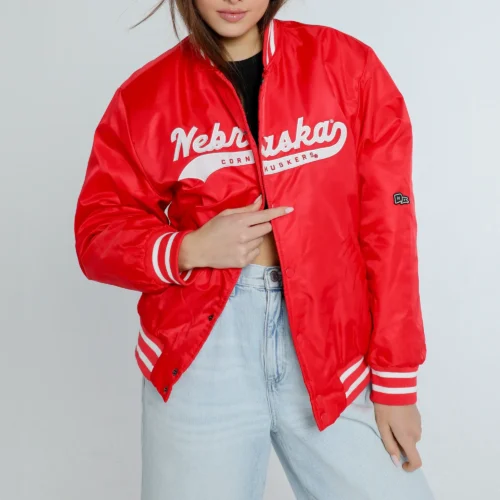 Women's Nebraska Cornhuskers A-Game Satin Varsity Jacket
