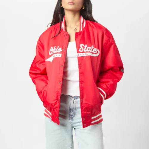 Women's Ohio State Buckeyes A-Game Satin Varsity Jacket