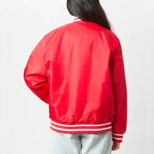 Women's Ohio State Buckeyes A-Game Satin Varsity Jacket - Image 4