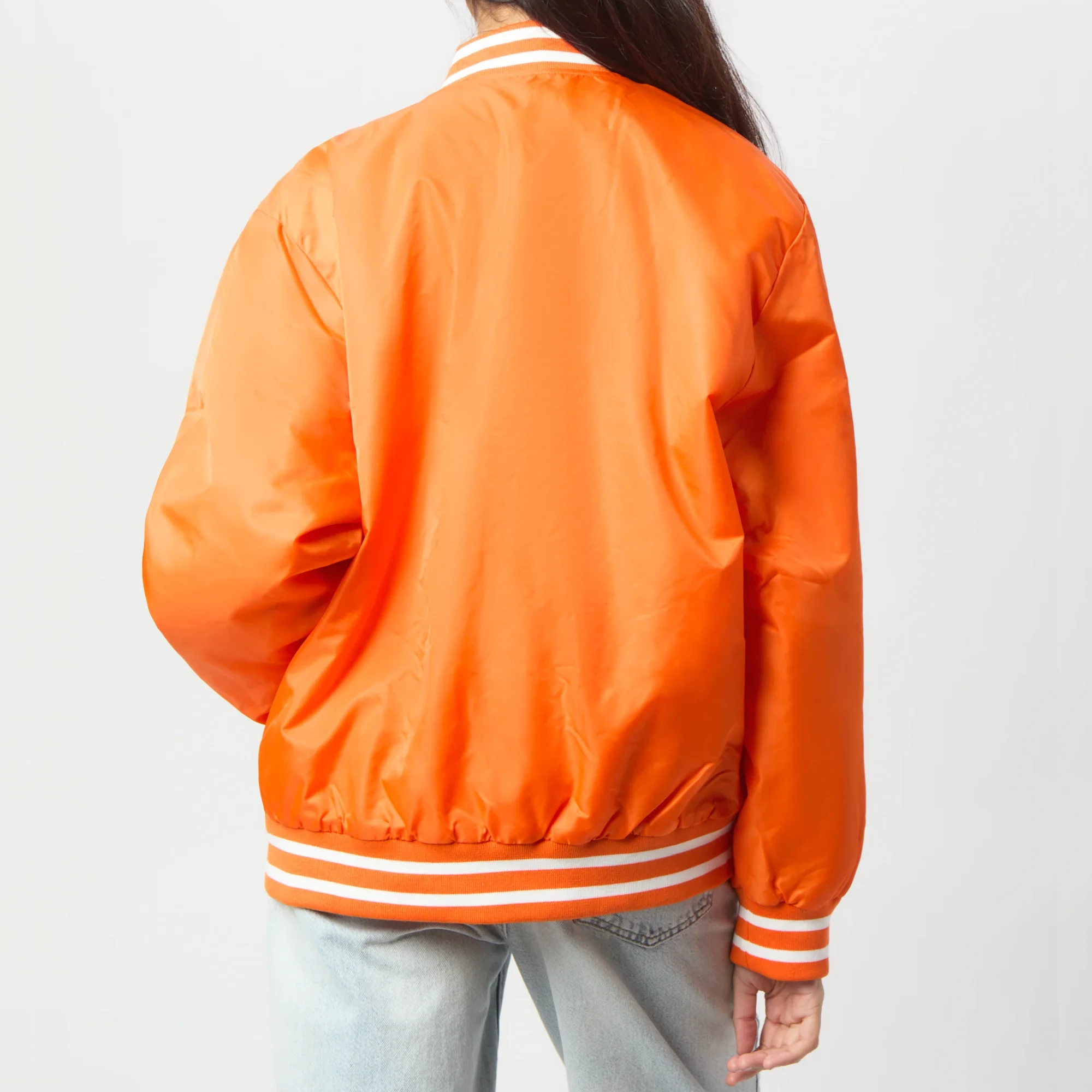 Women's Oklahoma State Cowboys A-Game Satin Varsity Jacket - Image 4