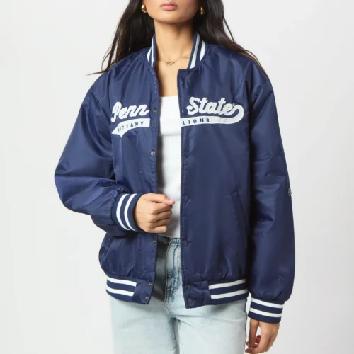 Women's Penn State Nittany Lions A-Game Satin Varsity Jacket