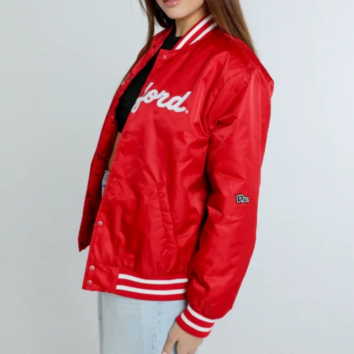 Alternative view of Women's Stanford Cardinal A-Game Satin Varsity Jacket