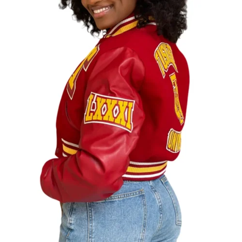 Alternative view of Women's Tuskegee Golden Tigers Remix Wool & Leather Varsity Jacket