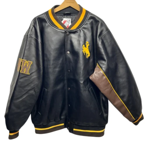 Texas State Bobcats Vintage Black & Brown Leather Varsity Jacket