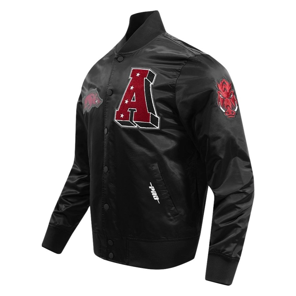 Alternative view of Arkansas Razorbacks Classic Full-Snap Satin Varsity Jacket