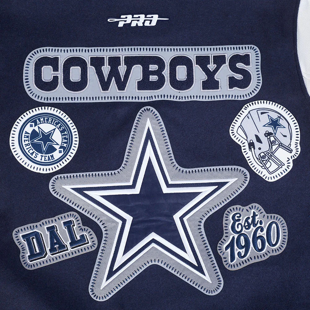 Dallas Cowboys Diy Pick Stitch Wool & Leather Varsity Jacket - Image 10