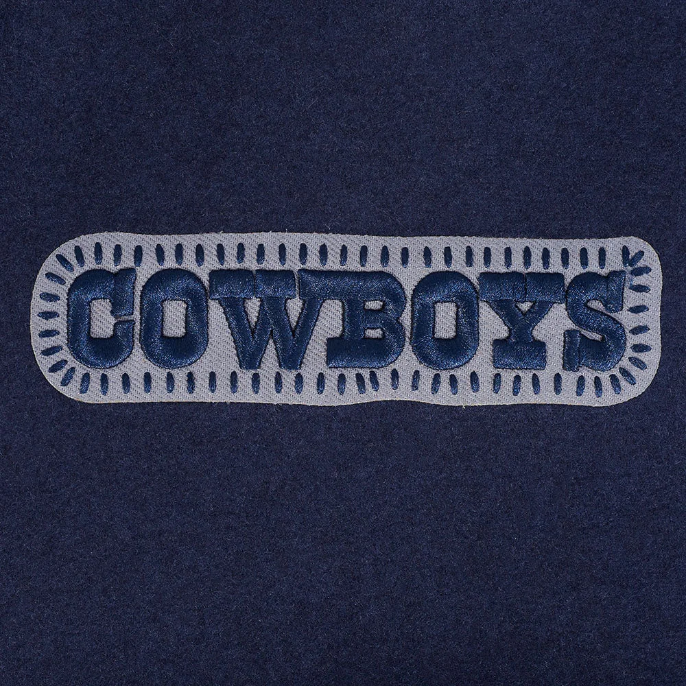 Dallas Cowboys Diy Pick Stitch Wool & Leather Varsity Jacket - Image 9