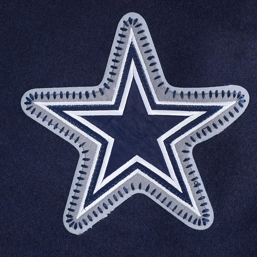 Dallas Cowboys Diy Pick Stitch Wool & Leather Varsity Jacket - Image 8