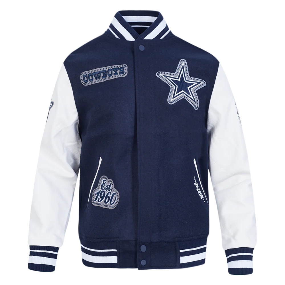 Dallas Cowboys Diy Pick Stitch Wool & Leather Varsity Jacket