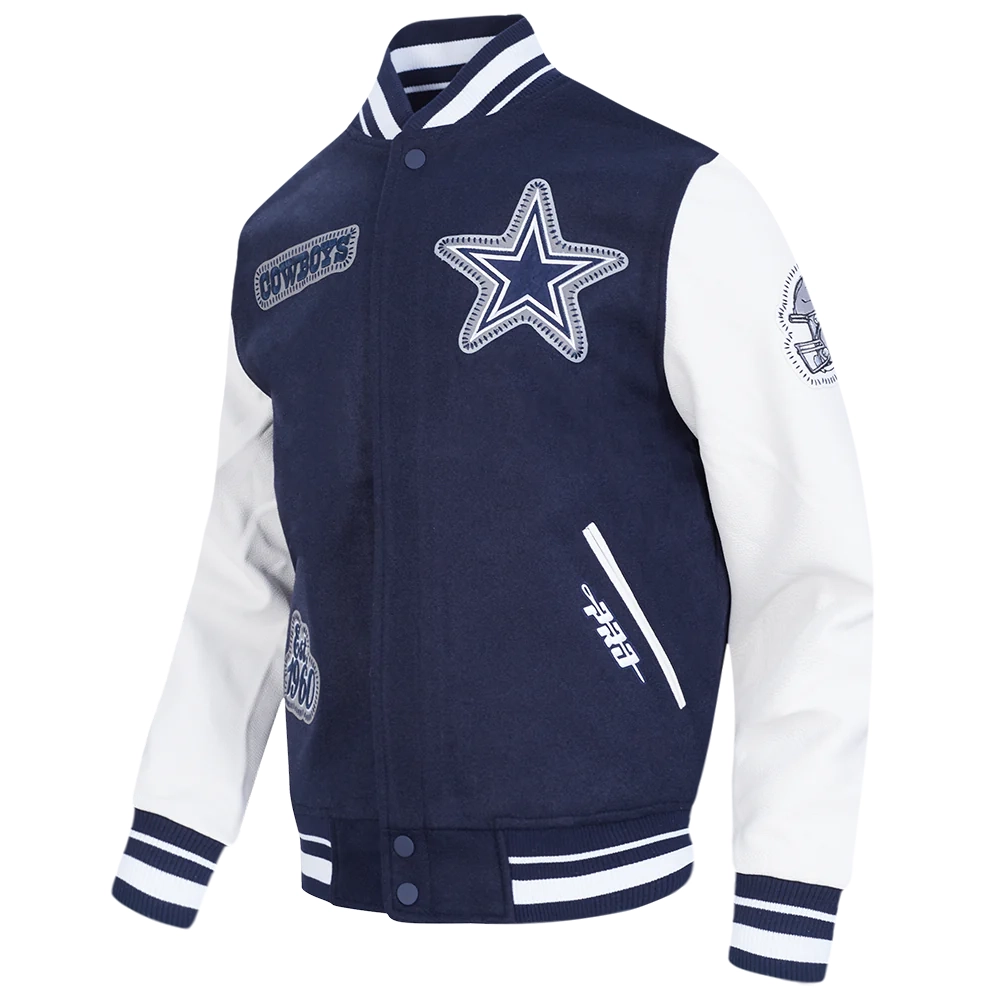 Alternative view of Dallas Cowboys Diy Pick Stitch Wool & Leather Varsity Jacket
