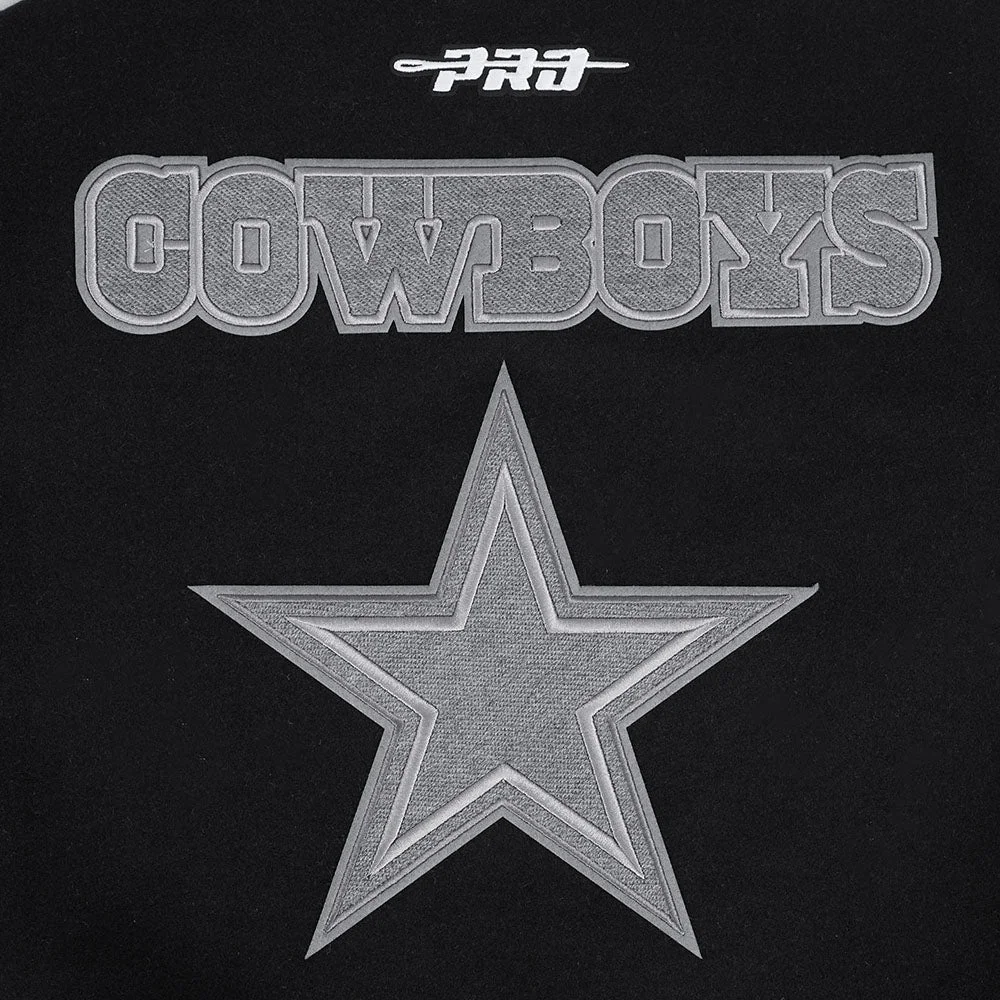 Dallas Cowboys Reverse French Terry Wool & Leather Varsity Jacket - Image 5