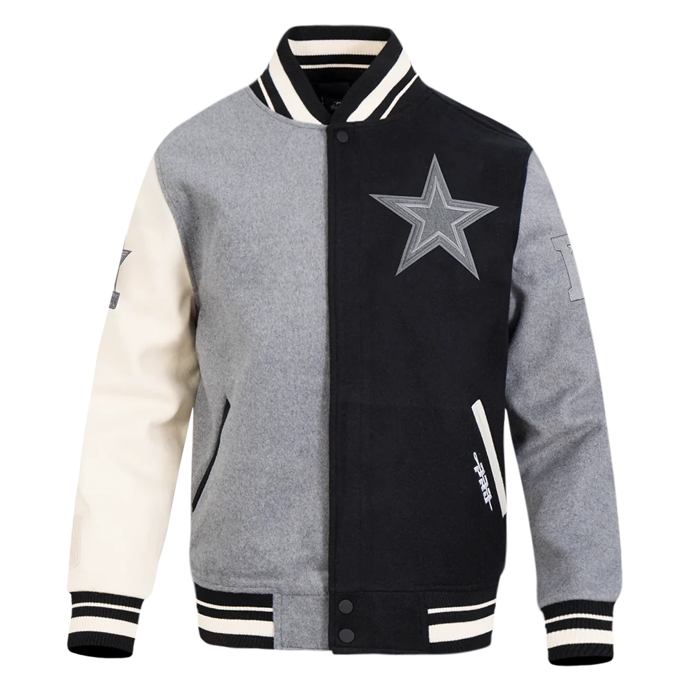 Dallas Cowboys Reverse French Terry Wool & Leather Varsity Jacket